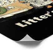 Litter's Full Christmas Cat, Funny Christmas Kitty Poster (Ecke)