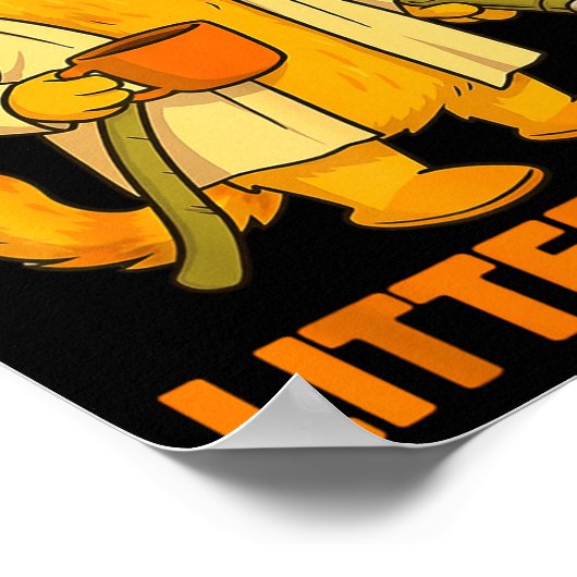 Litter's Full Christmas Cat, Funny Christmas Kitty Poster (Ecke)