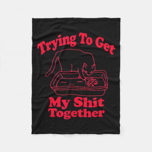 Litter's Full Funny Cat Humor Meme Cat Mom Cat Dad Fleecedecke (Vorderseite)