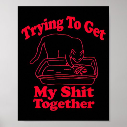 Litter's Full Funny Cat Humor Meme Cat Mom Cat Dad Poster (Vorne)