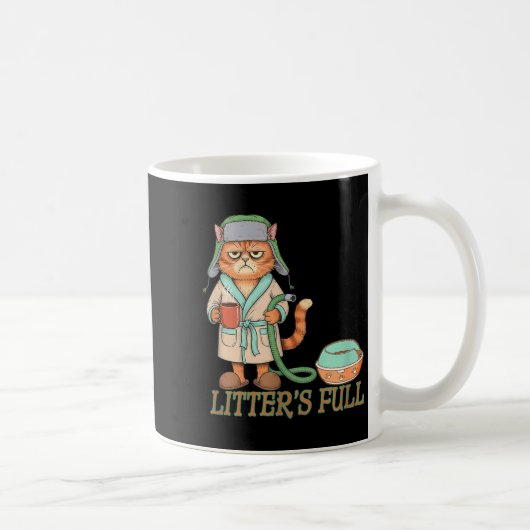 Litters Full Funny Cat Lovers Christmas Funny Gift Kaffeetasse (Rechts)