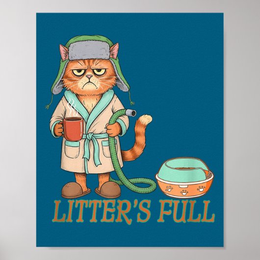 Litters Full Funny Cat Lovers Christmas Funny Gift Poster (Vorne)