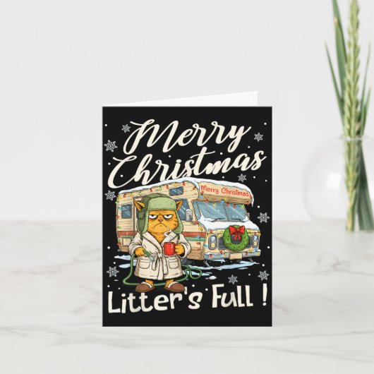 Litter's Full Funny Cat Parody Outfit Sarcastic Ch Karte (Vorderseite)