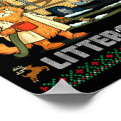 Litter's Full Funny Silly Cat Holding Coffee Meme  Poster (Ecke)