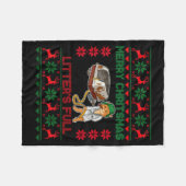 Litter's Full Merry Christmas Funny Cat Lover Ugly Fleecedecke (Vorderseite (Horizontal))