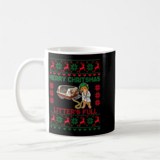 Litter's Full Merry Christmas Funny Cat Lover Ugly Kaffeetasse (Links)
