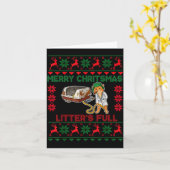 Litter's Full Merry Christmas Funny Cat Lover Ugly Karte (Gelbe Blume)