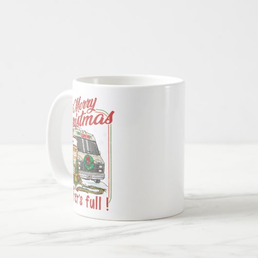 Litter's Full Merry Christmas Funny Cat Lovers Hol Kaffeetasse (Vorderseite Links)