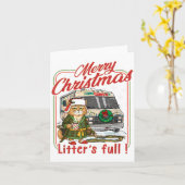 Litter's Full Merry Christmas Funny Cat Lovers Hol Karte (Gelbe Blume)