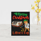 Litter's Full Merry Christmas Funny Cat Lovers Hol Karte (Gelbe Blume)