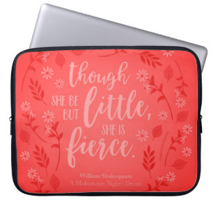 Little Aber Fierce William Shakespeare Red Floral Laptopschutzhülle