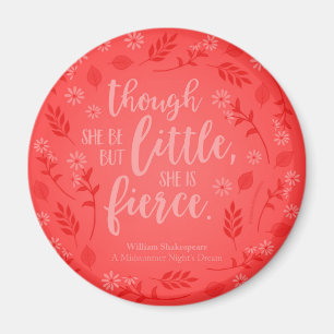 Little Aber Fierce William Shakespeare Red Floral Magnet