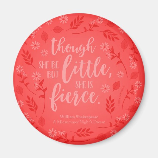 Little Aber Fierce William Shakespeare Red Floral Magnet (Vorne)