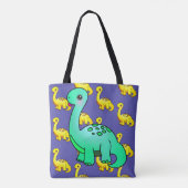 Little Adorable Cheeky Aqua Dinosaurier Tasche (Rückseite)