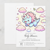 Little Adorable Dinosaur Babydusche Einladung (Vorne/Hinten)