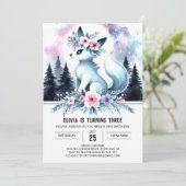 Little Adorable Wolf Geburtstag Einladung (Stehend Vorderseite)