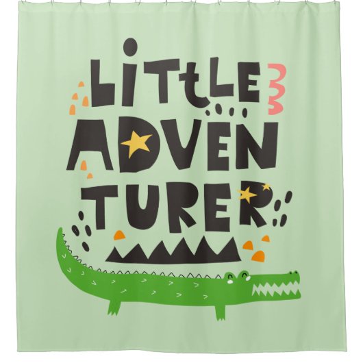 Little Adventurer Alligator Duschvorhang (Vorderseite)
