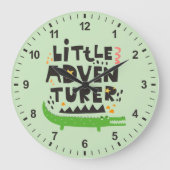 Little Adventurer Alligator Große Wanduhr (Vorderseite)