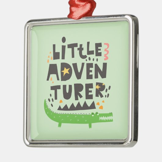 Little Adventurer Alligator Ornament Aus Metall (Links)