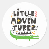 Little Adventurer Alligator Runder Aufkleber (Vorderseite)