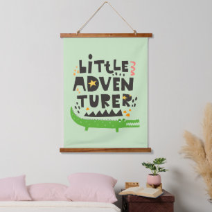 Little Adventurer Alligator Wandteppich Mit Holzrahmen