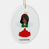 Little African American Girl Christmas Angel Keramik Ornament (Rechts)