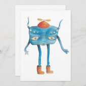 Little Alien Pi Einladung (Vorne/Hinten)