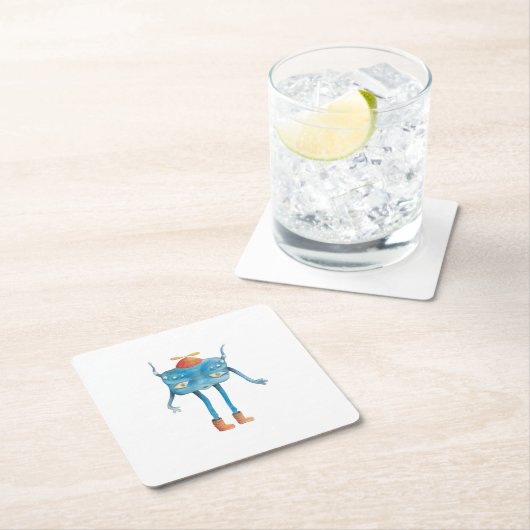 Little Alien Pi Rechteckiger Pappuntersetzer (Vor Ort)