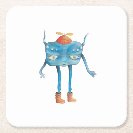 Little Alien Pi Rechteckiger Pappuntersetzer (Vorderseite)