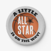 Little All Star auf dem Weg Basketball Baby Dusche Pappteller (Vorderseite)