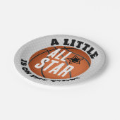 Little All Star auf dem Weg Basketball Baby Dusche Pappteller (Schrägansicht)