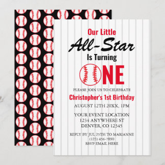 Little All Star Baseball 1. Geburtstag Einladung