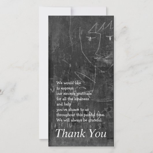 Little Angel 3 Kind Zeichnend Beileid Vielen Dank Dankeskarte (Vorderseite)