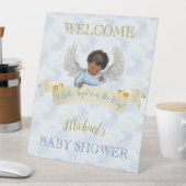 Little Angel Blue Wings Table Welcome Pedestal Sig Sockelschild (In Situ)