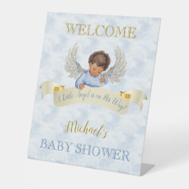 Little Angel Blue Wings Table Welcome Pedestal Sig Sockelschild