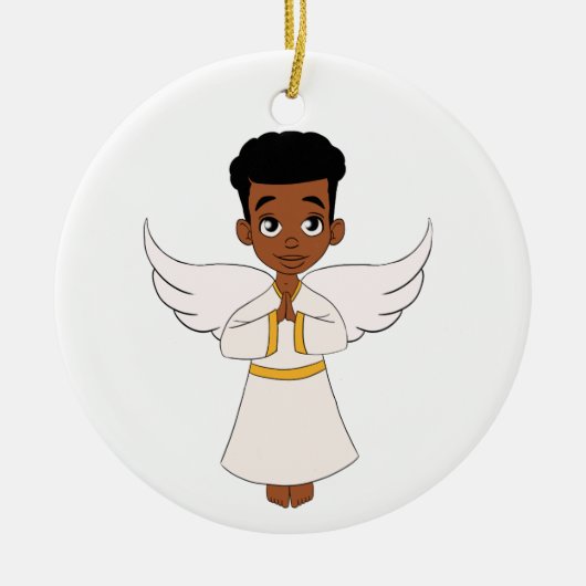 Little Angel Boy Keramik Ornament (Vorne)