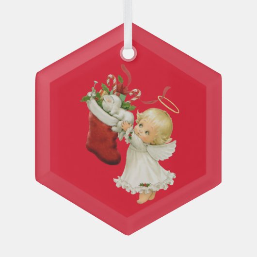 Little Angel Christmas Glass Ornament Aus Glas (Vorderseite)