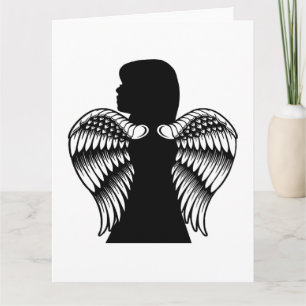 Little Angel Girl Child Silhouette Fantasy Art Karte