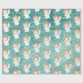 Little Angel Holiday Paper Aqua Geschenkpapier (Flach)