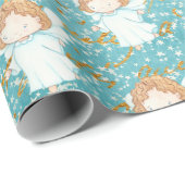 Little Angel Holiday Paper Aqua Geschenkpapier (Rolleneckpunkt)