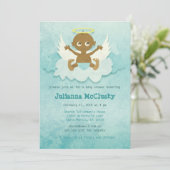 Little Angel - Junge - Afroamerikaner Einladung (Stehend Vorderseite)