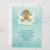 Little Angel - Junge - Afroamerikaner Einladung (Rückseite)