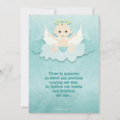 Little Angel - Junge oder neutrale - kaukasisch Einladung (Rückseite)