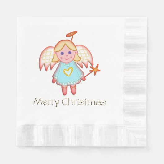 Little Angel Merry Christmas Serviette (Vorderseite)