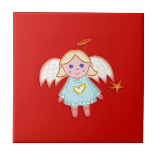 Little Angel on Red Fliese (Vorderseite)