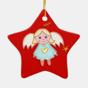 Little Angel on Red Ornament