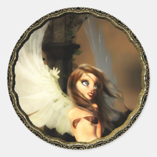 Little Angel Runder Aufkleber (Vorderseite)