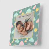 Little Answered Prayer Photo Wall Clock Quadratische Wanduhr (Winkel)
