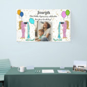 Little Aquarius 1. Geburtstag Gold Flake & Balloon Banner (Messeveranstaltung)