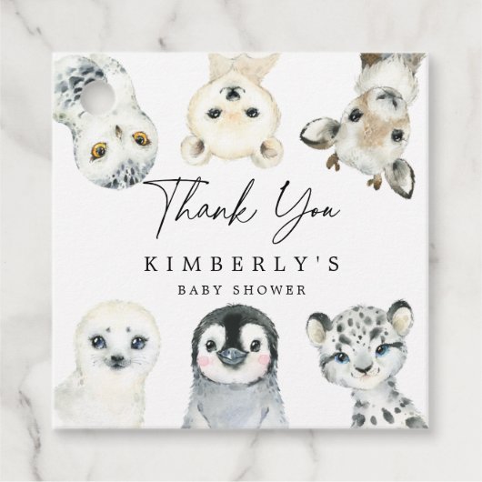 Little Arctic Baby Shower Favor Tag Geschenkanhänger (Vorderseite)